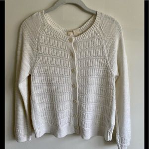 Anthropologie Cream Knit Cardigan XS